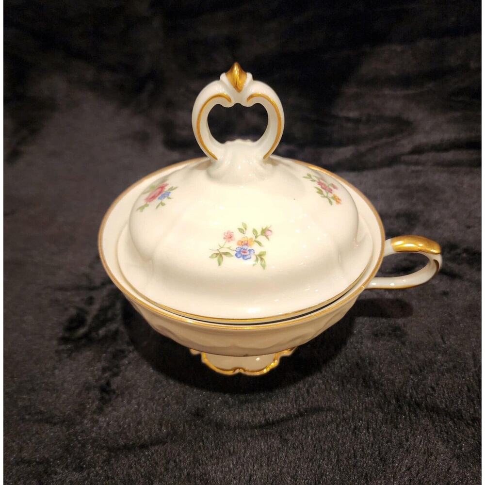 Tea Cup With Lid By Edelstein Bavaria Germany 17913 Blue Poppies